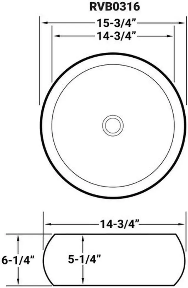 Alt view image 7 of 7 - RUVATI RVB0316 16" Bathroom Vessel Sink Round White Above Counter Circular