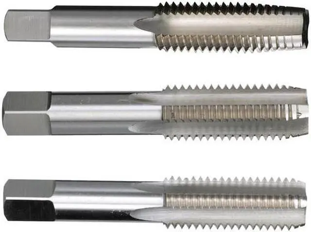 Alt view image 7 of 9 - Drill America T/A Series High-Speed Steel Hand Threading Tap Set, Uncoated (Bright) Finish, Round with Square End Shank, #10-32 Size (Pack of 1)