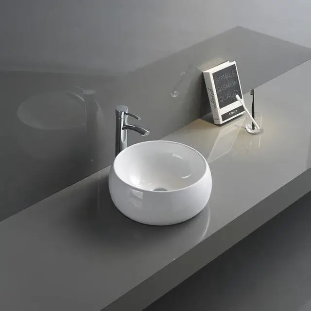 Alt view image 3 of 7 - RUVATI RVB0312 12" Bathroom Vessel Sink Round White Circular Above Counter