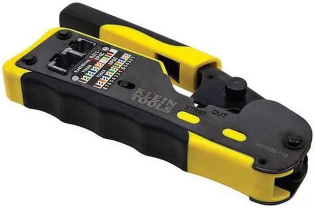 Alt view image 18 of 20 - KLEIN TOOLS VDV226-110 6 3/32 in Ratchet Crimper CAT3, CAT6/6A
