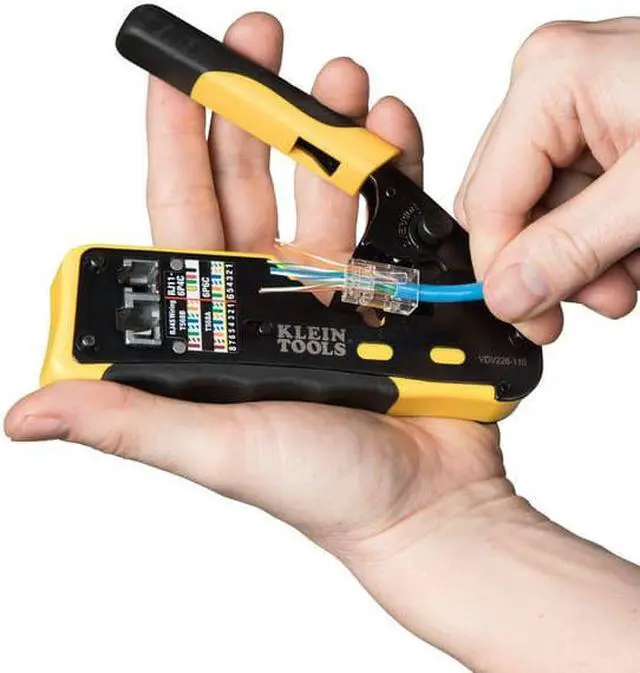 Alt view image 15 of 20 - KLEIN TOOLS VDV226-110 6 3/32 in Ratchet Crimper CAT3, CAT6/6A