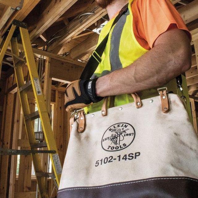 Alt view image 15 of 15 - KLEIN TOOLS 5102-14SP Tool Bag, Brown, Canvas, 10 Pockets