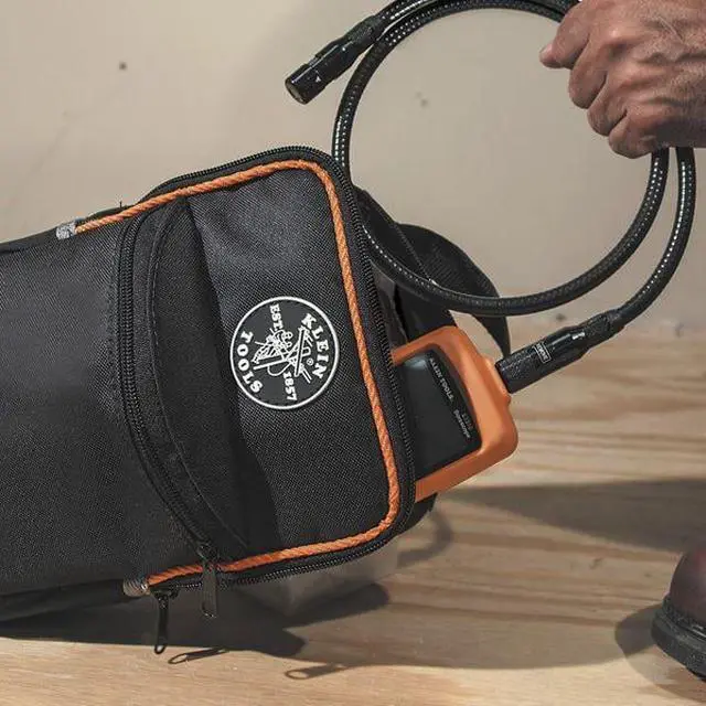Alt view image 2 of 3 - KLEIN TOOLS 69408 Tool Bag, PVC Coated Polyester, 2 Pockets, Black/Orange,