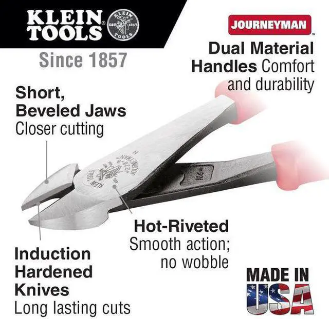 Alt view image 4 of 8 - Klein Tools 409-J228-8 72107-6 Journeyman Diag.Cutting Pliers