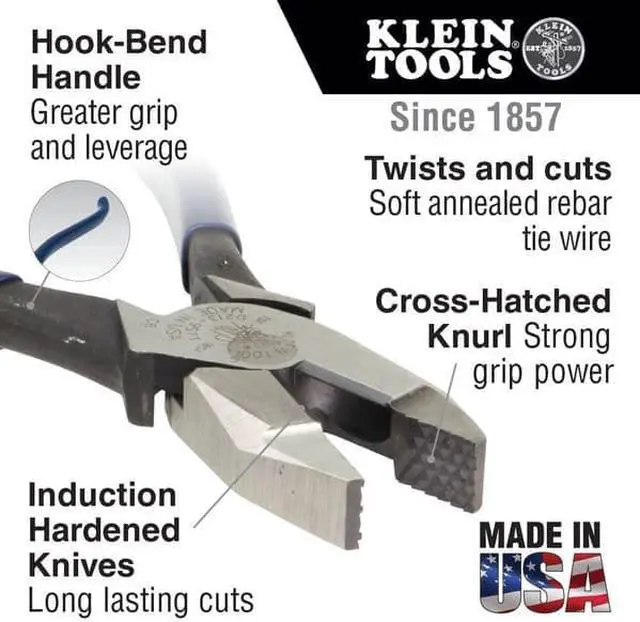 Alt view image 8 of 11 - Klein 8 In. Steel Ironworker Pliers D201-7CST