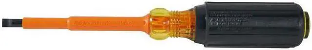 Alt view image 5 of 10 - KLEIN TOOLS 602-4-INS Insulated Screwdriver Slotted 1/4" 4 in Round