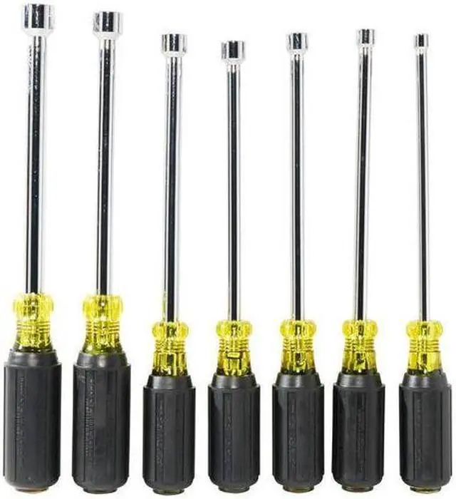Alt view image 4 of 7 - KLEIN TOOLS 647M Nut Driver Set, Magnetic Nut Drivers, 6-Inch Shafts, 7-Piece