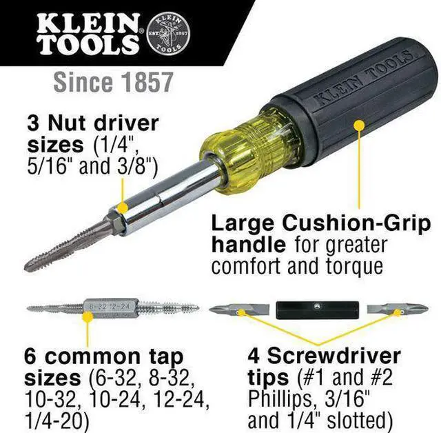 Alt view image 7 of 10 - Klein Tools 32517 Multi-Bit Tap Tool Driver