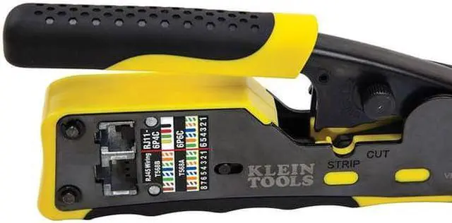 Alt view image 19 of 20 - KLEIN TOOLS VDV226-110 6 3/32 in Ratchet Crimper CAT3, CAT6/6A