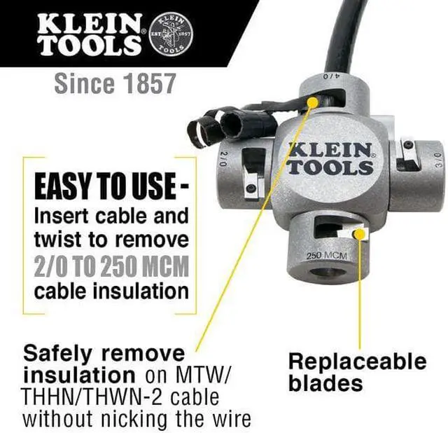 Alt view image 5 of 9 - Klein Tools Large Cable Stripper 2/0 - 250 Mcm - 21051