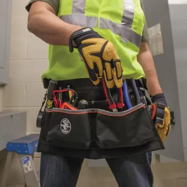 Alt view image 15 of 16 - KLEIN TOOLS 5244 Black Ballistic Polyester Tool Belt, 6 Pockets, 5244