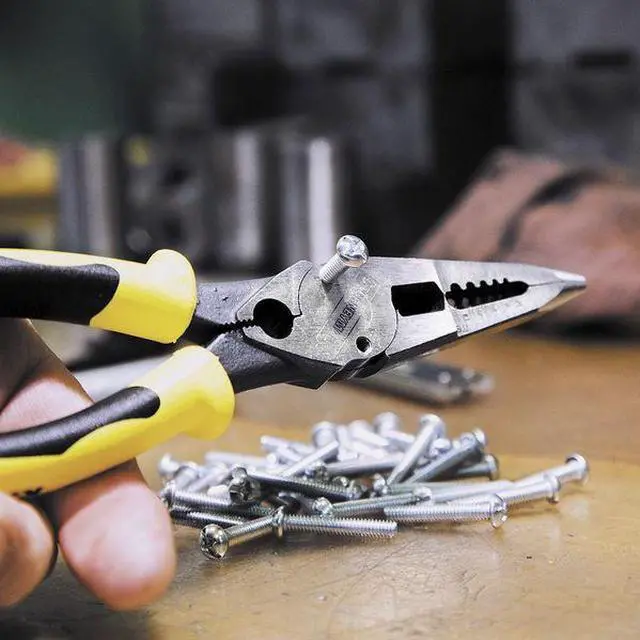 Alt view image 9 of 10 - KLEIN TOOLS J2078CR All Purpose Pliers w/Crimper,8-3/8 in. L G2427148