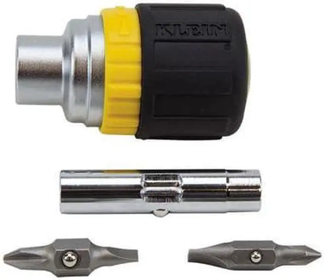 Alt view image 6 of 6 - Klein 6-in-1 Stubby Ratcheting Screwdriver 32593