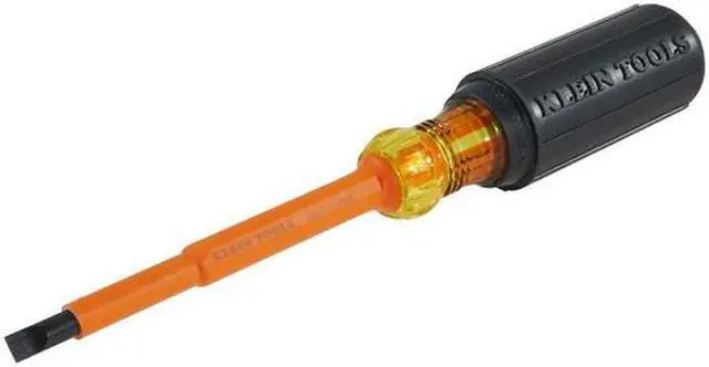 Alt view image 6 of 10 - KLEIN TOOLS 602-4-INS Insulated Screwdriver Slotted 1/4" 4 in Round