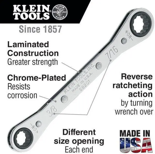 Alt view image 5 of 8 - KLEIN TOOLS 68222 Ratcheting Box Wrench Set, 7-Piece