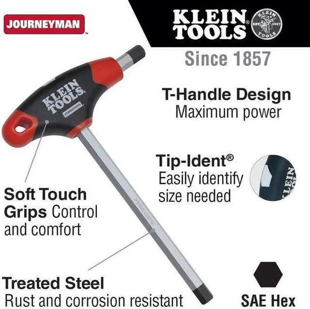 Alt view image 2 of 2 - KLEIN TOOLS JTH9E17 SAE T-Handle Hex Key Hex Key, 1/2" Tip Size