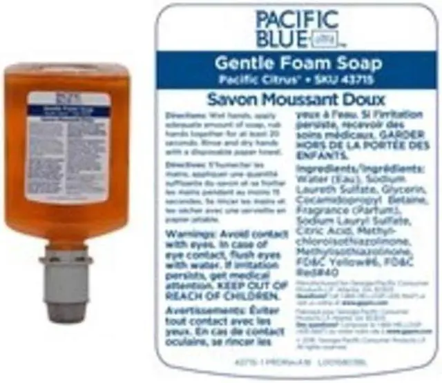 Alt view image 4 of 8 - Pacific Citrus® Foam Hand Soap, 1200mL Cartridge, Pacific Blue Ultra™, 4 PK