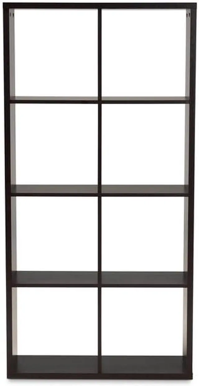 Alt view image 2 of 11 - Baxton Studio Janne Modern and Contemporary Dark Brown Finished 8-Cube Multipurpose Storage Shelf