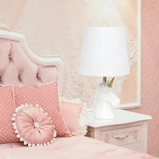 Alt view image 17 of 18 - Simple Designs Sparkling Gold and White Unicorn Table Lamp