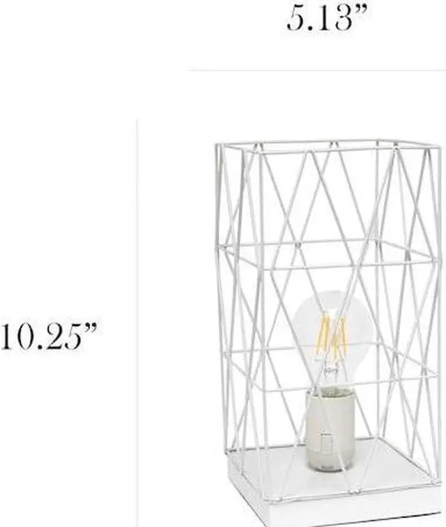 Alt view image 16 of 18 - Simple Designs White Geometric Square Metal Table Lamp