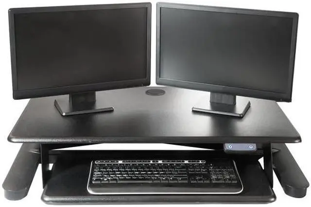 Alt view image 8 of 12 - Kantek Electric Sit to Stand Workstation (STS965)