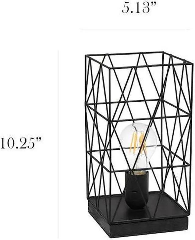 Alt view image 14 of 18 - Simple Designs Black Geometric Square Metal Table Lamp