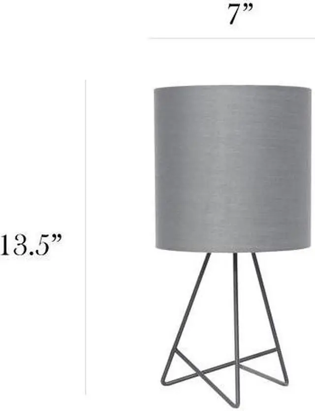 Alt view image 11 of 20 - Simple Designs Down to the Wire Table Lamp with Fabric Shade, Gray with Gray Shade