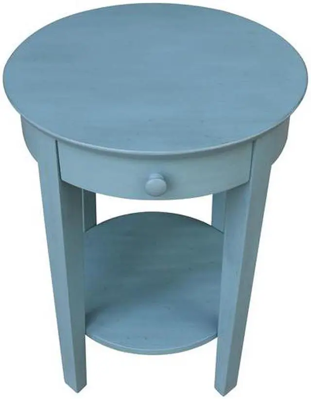 Alt view image 2 of 7 - INTERNATIONAL CONCEPTS OT32-2128 Phillips Accent Table with Drawer, Ocean Blue,