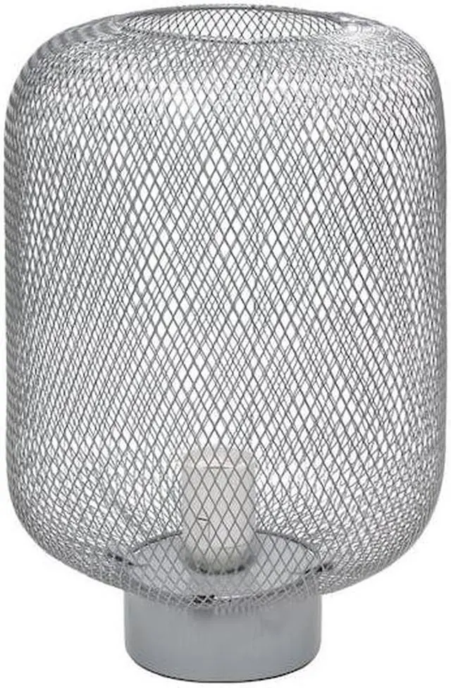 Alt view image 14 of 15 - Simple Designs Gray Metal Mesh Industrial Table Lamp