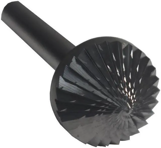 Alt view image 9 of 9 - Drill America DUL Series Solid Carbide Bur, Double Cut, SK5 90 Degrees Angle, 1/4" Shank, 1/2" Head Diameter, 1/4" Cutting Length (Pack of 1)