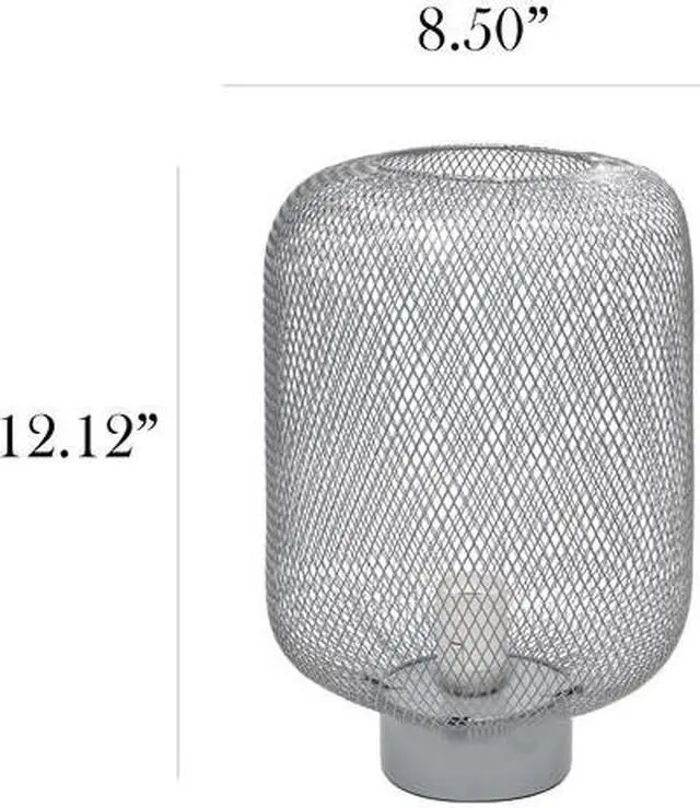 Alt view image 11 of 15 - Simple Designs Gray Metal Mesh Industrial Table Lamp
