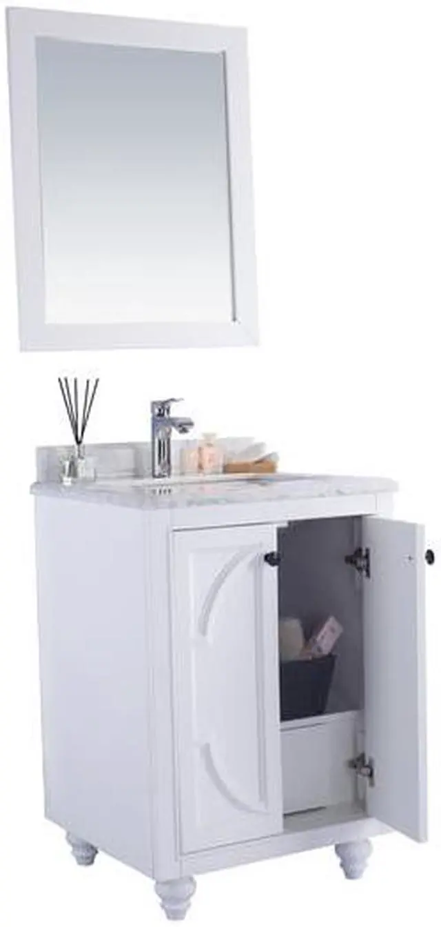 Alt view image 8 of 10 - Odyssey - 24 - White Cabinet + White Carrara Marble Countertop
