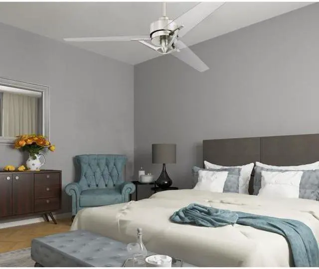 Alt view image 13 of 13 - Westinghouse Lighting 7225500 Julien, Modern Industrial Ceiling Fan with Remote Control, 54 Inch, Brushed Nickel Finish