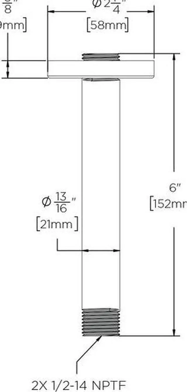 Alt view image 3 of 3 - 6 in. Ceiling Mount Rain Shower Arm and Flange