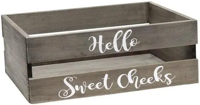 Alt view image 15 of 20 - Elegant Designs Three Piece Decorative Wood Bathroom Set, Large, Cheeky  (1 Towel Holder, 1 Frame, 1 Toilet Paper Holder)