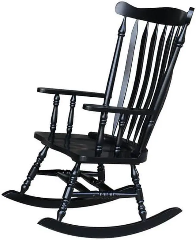 Alt view image 6 of 9 - International Concepts *R37-120 Solid Wood Rocker - RTA Antique Black