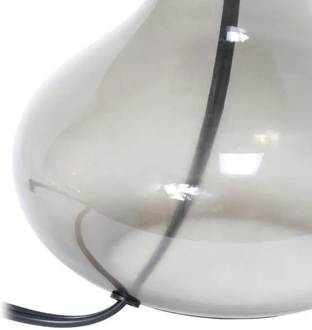 Alt view image 10 of 14 - Simple Designs Glass Raindrop Table Lamp with Fabric Shade, Smoke Gray with White Shade