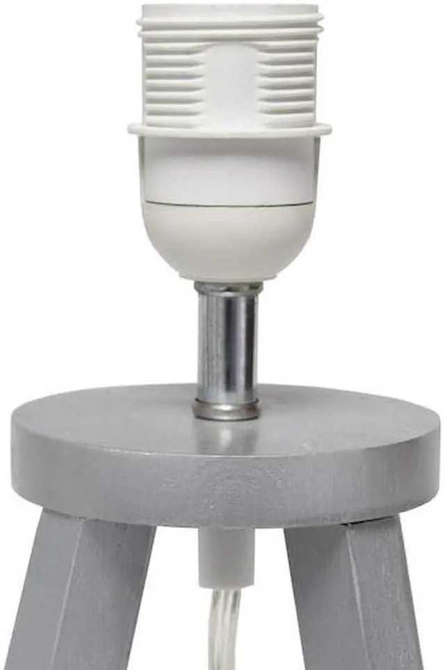 Alt view image 9 of 18 - Simple Designs Interlocked Triangular Gray Wood Table Lamp with White Fabric Shade