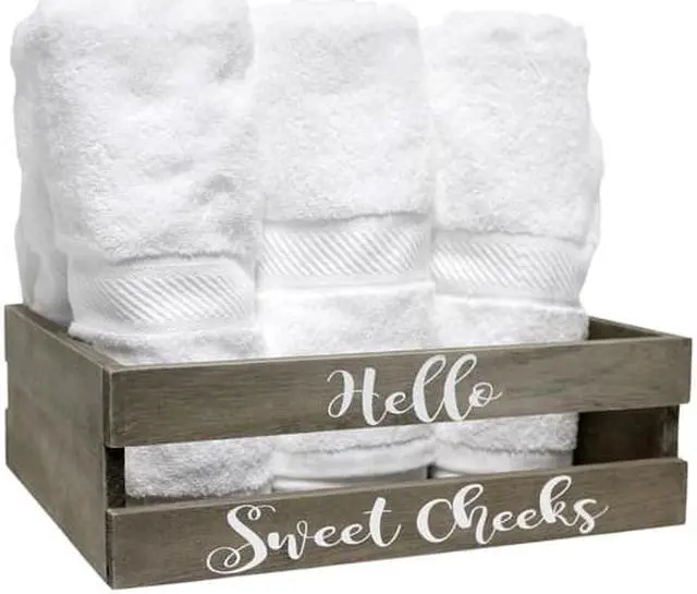 Alt view image 14 of 20 - Elegant Designs Three Piece Decorative Wood Bathroom Set, Small, Cheeky  (1 Towel Holder, 1 Frame, 1 Toilet Paper Holder)