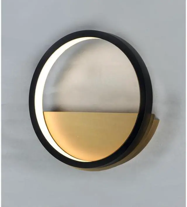 Alt view image 3 of 3 - ET2 E24320-BKGLD Hoopla 1-Light 11.75" Wide Black / Gold Wall Sconce