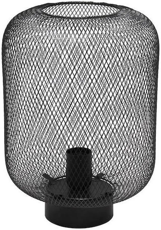 Alt view image 14 of 15 - Simple Designs Black Metal Mesh Industrial Table Lamp