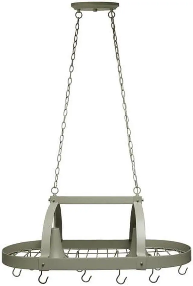 Alt view image 10 of 20 - Elegant Designs Slate Gray 2 Light Kitchen Pot Rack with Downlights