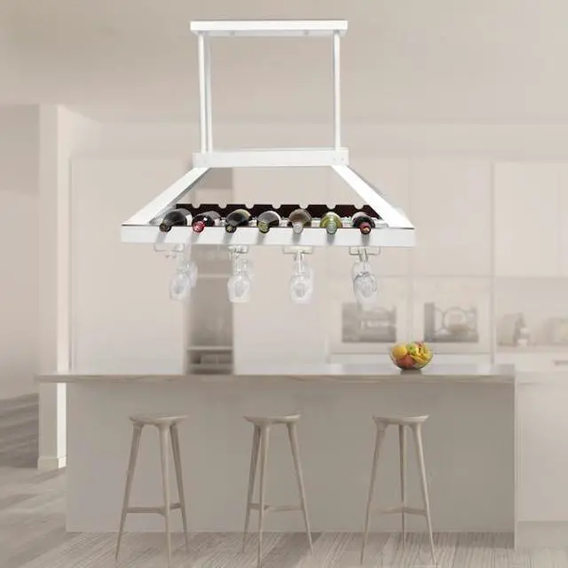 Alt view image 14 of 16 - Elegant Designs 2 Light LED Overhead Wine Rack, White