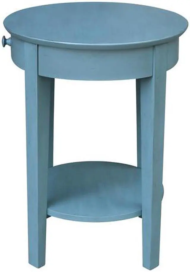 Alt view image 4 of 7 - INTERNATIONAL CONCEPTS OT32-2128 Phillips Accent Table with Drawer, Ocean Blue,