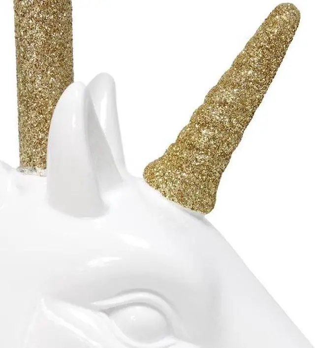 Alt view image 14 of 18 - Simple Designs Sparkling Gold and White Unicorn Table Lamp