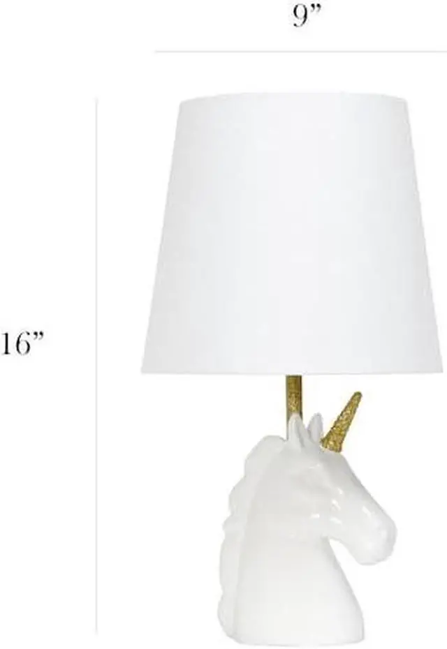 Alt view image 15 of 18 - Simple Designs Sparkling Gold and White Unicorn Table Lamp