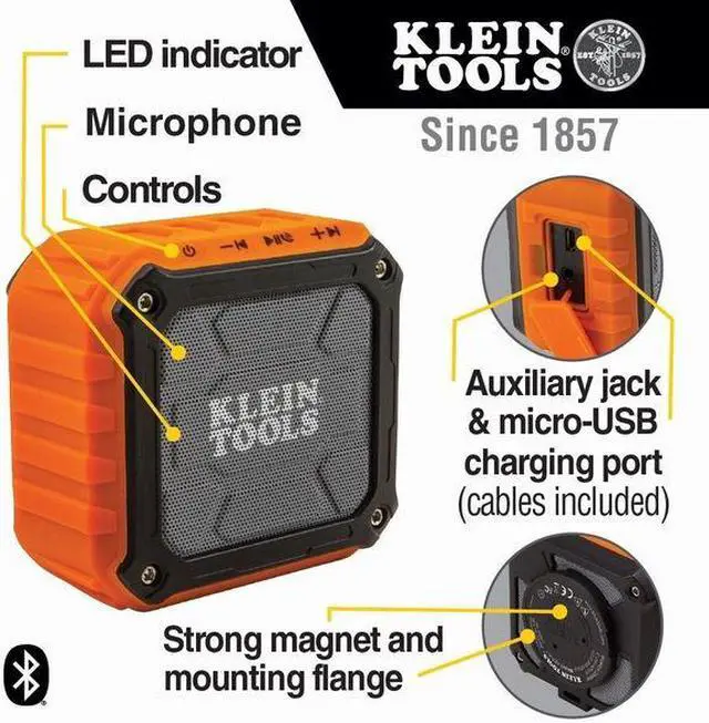 Alt view image 14 of 14 - Klein Tools AEPJS1 Bluetooth Jobsite Speaker