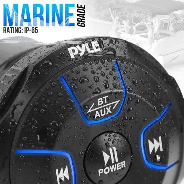 Alt view image 6 of 12 - Pyle PLMRBT19 Universal Waterproof Full Range Amplified Wireless Bluetooth Audio Receiver Remote Controller