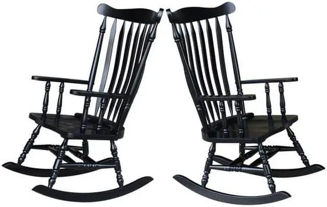 Alt view image 7 of 9 - International Concepts *R37-120 Solid Wood Rocker - RTA Antique Black