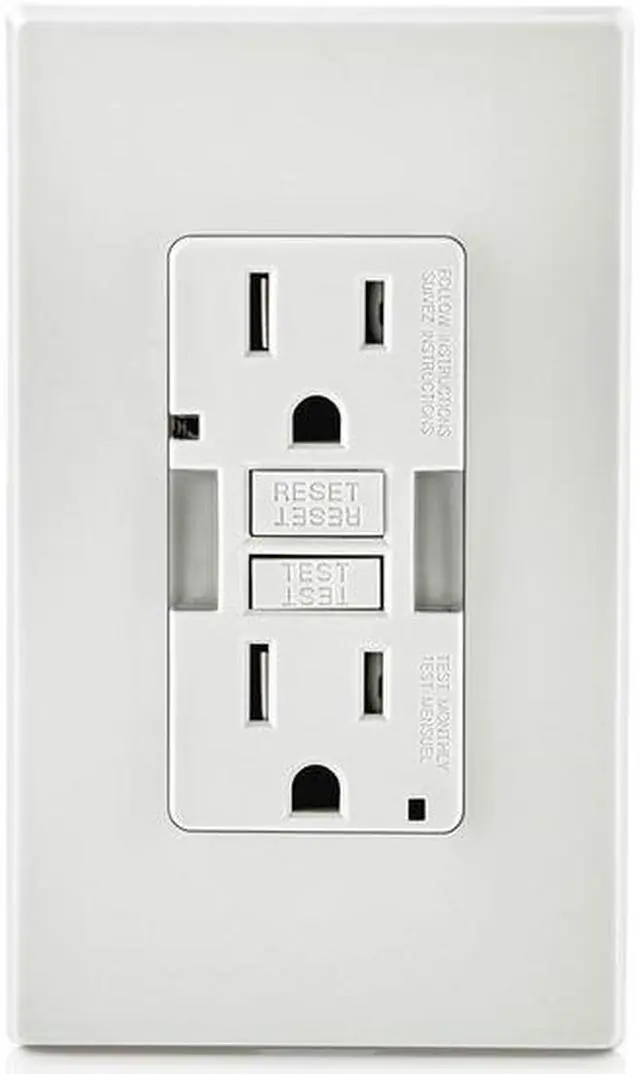 Alt view image 3 of 5 - LEVITON GFNL1-W GFCI Receptacle, 15A, 125Vac, 5-15R, White